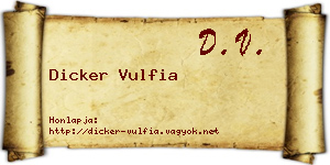 Dicker Vulfia névjegykártya
